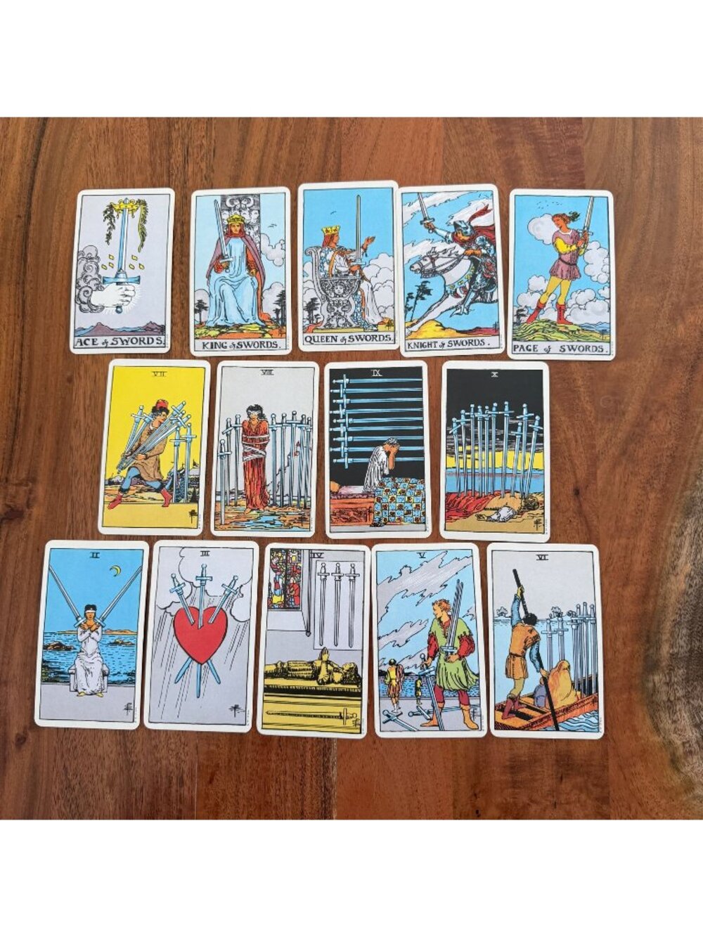 Rider Waite Tarot Cards Lot Suit of Swords U.S. Games Systems Stamford CT 1971
